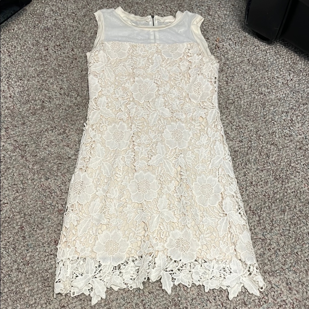 Kut from the kloth Lace Sleeveless Dress with mesh sheer neck